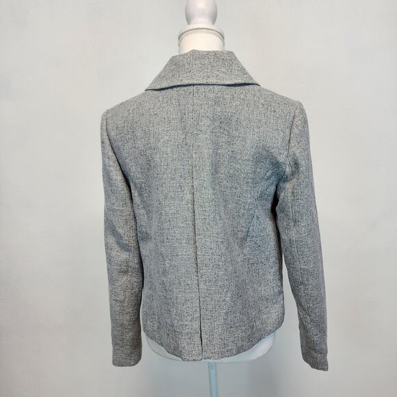 Halogen Full Zip Crosshatch Jacket Size M Gray Long Sleeve Minimalist Classic - Picture 5 of 14